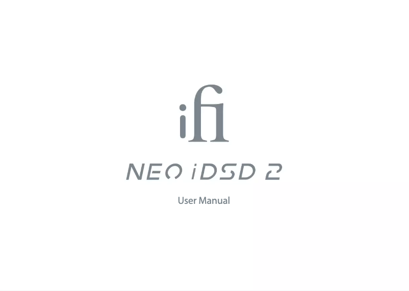 Image de la première page du manuel de l'appareil NEO iDSD 2