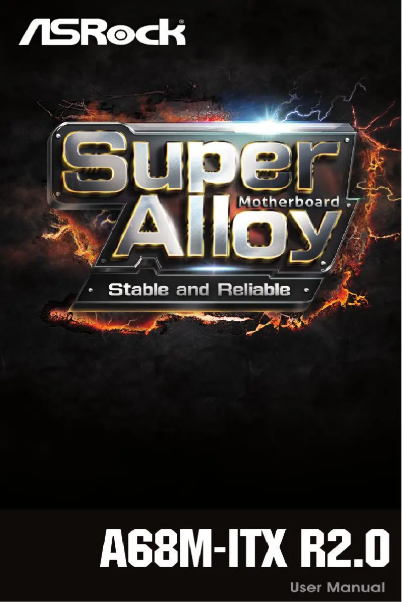 Image de la première page du manuel de l'appareil A68M-ITX R2.0