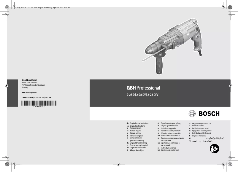 Page n°1 - Manuel utilisateur Bosch Blauw GBH 2-28 DFV