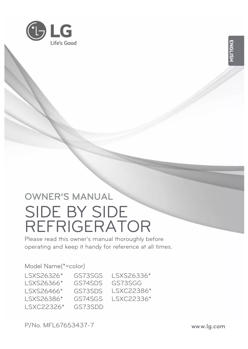 Page 1 de la notice Manuel utilisateur LG LSXC22386S