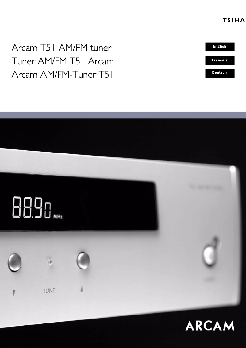 Page n°1 - Manuel utilisateur Arcam DiVA T51