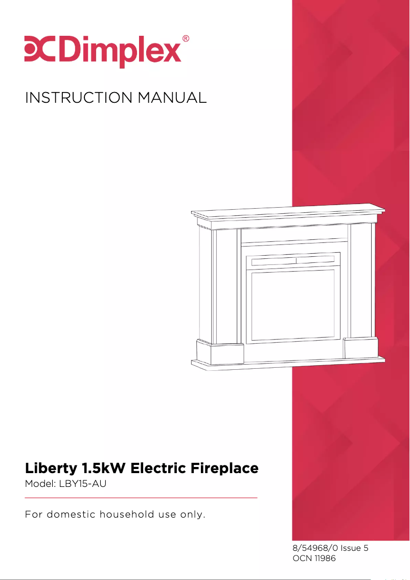 Page 1 de la notice Manuel utilisateur Dimplex Liberty LBY15-AU