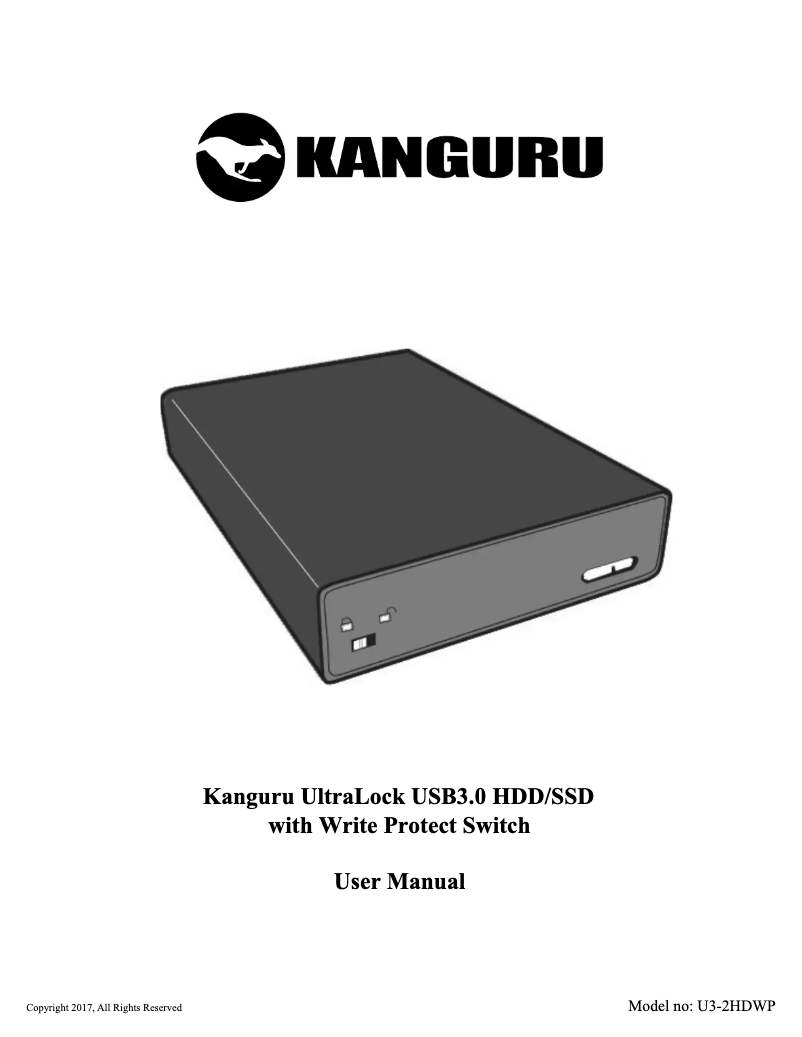 Page n°1 - Manuel utilisateur Kanguru UltraLock