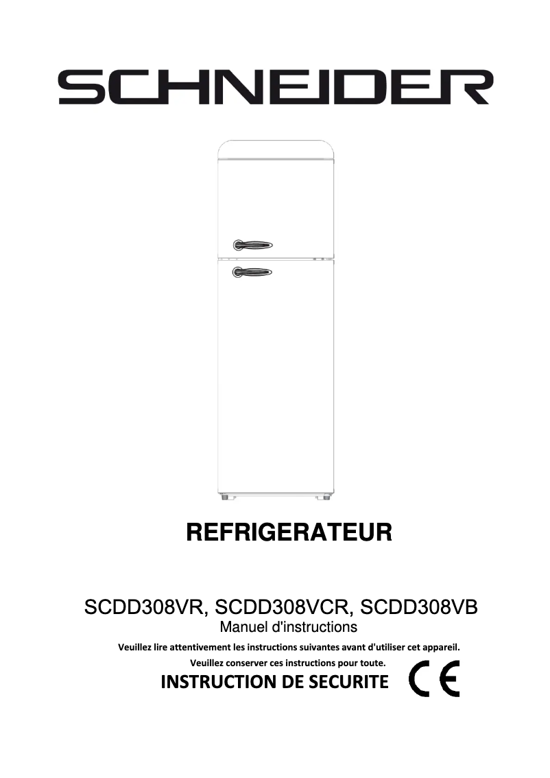Page 1 de la notice Manuel utilisateur Schneider SCDD308V