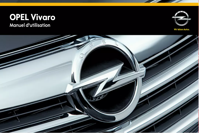 Image de la première page du manuel de l'appareil Vivaro (2013)