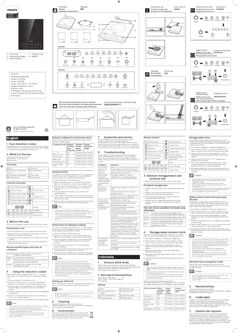 Page n°1 - Manuel utilisateur Philips Viva Collection HD4932