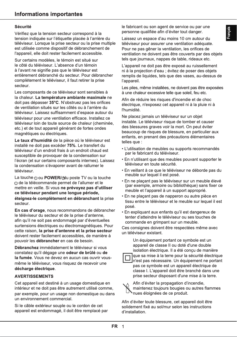 Page 1 de la notice Manuel utilisateur TCL U65X9006