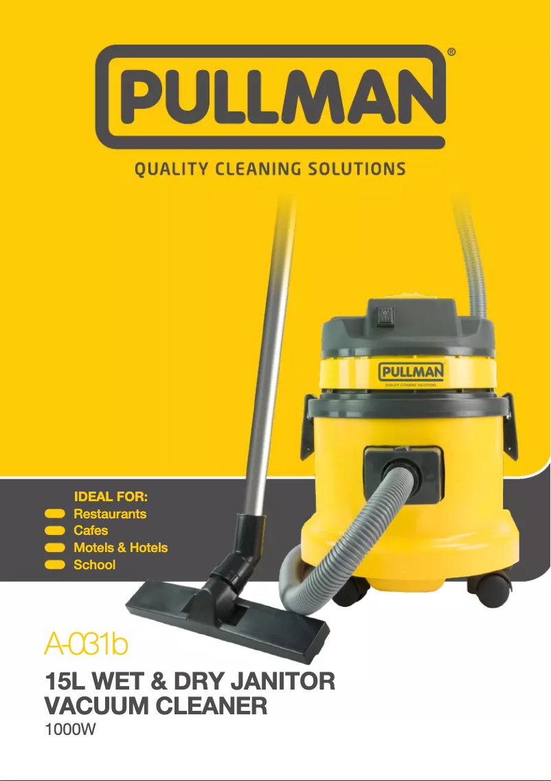 Page n°1 - Manuel utilisateur Pullman Wet & Dry Janitor A-031B