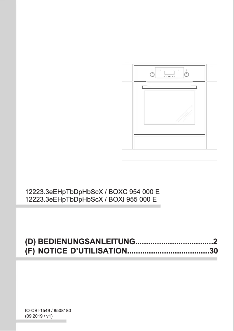 Image de la première page du manuel de l'appareil BOXI 955 000 E