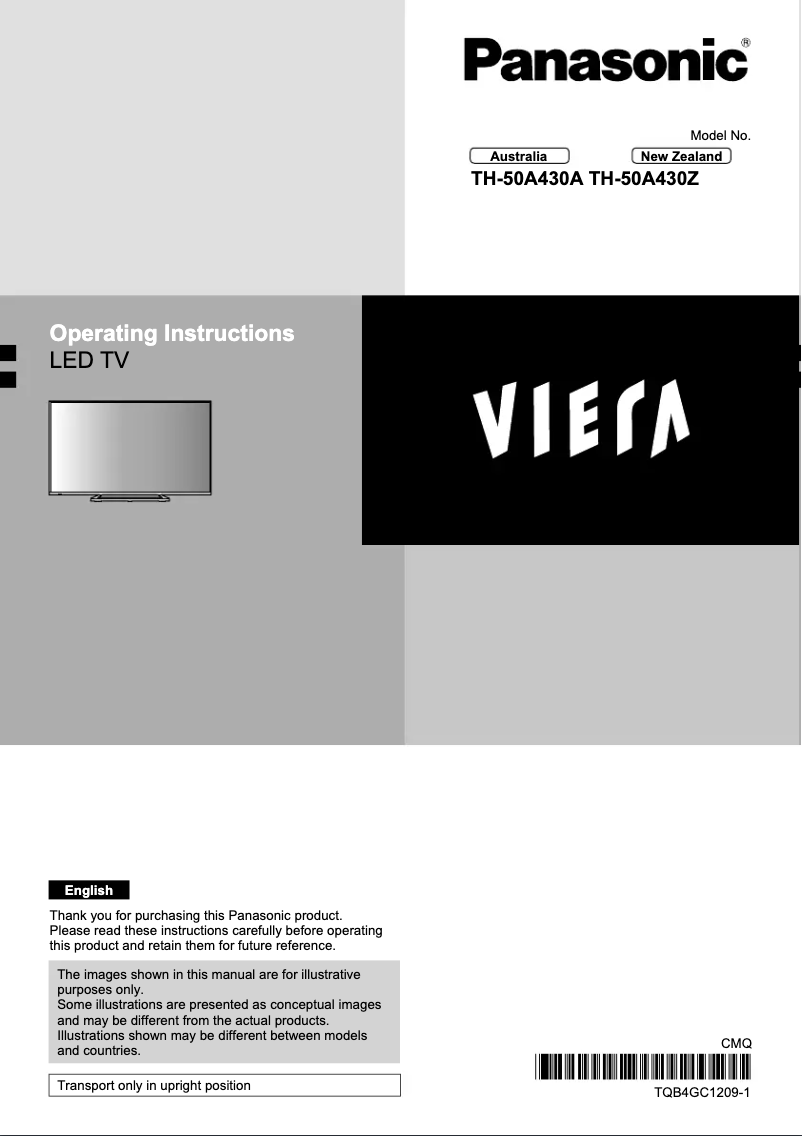 Page n°1 - Manuel utilisateur Panasonic TH-50A430A