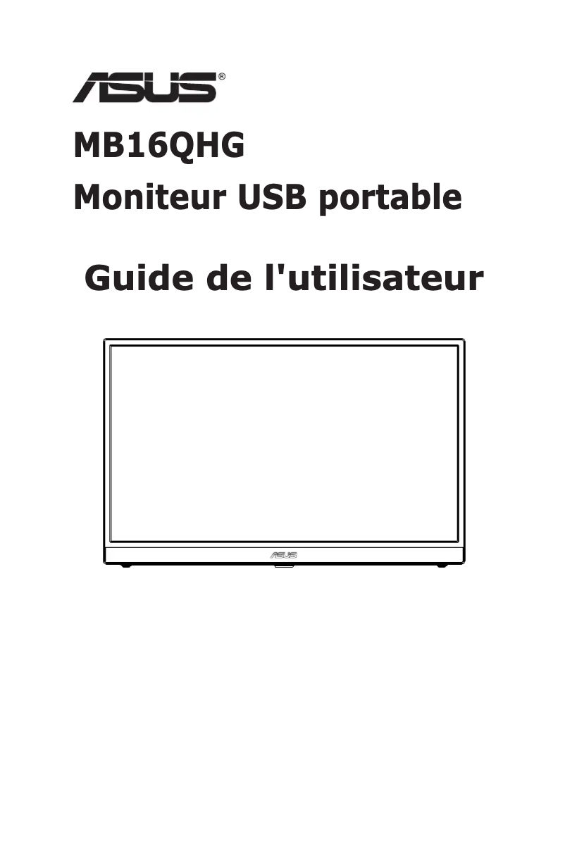 Page 1 de la notice Manuel utilisateur Asus ZenScreen MB16QHG