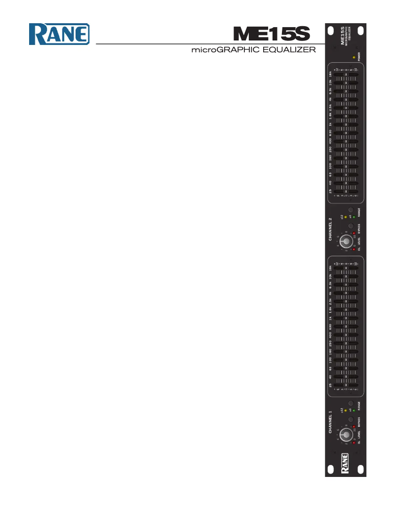 Page 1 de la notice Manuel utilisateur Rane ME15S