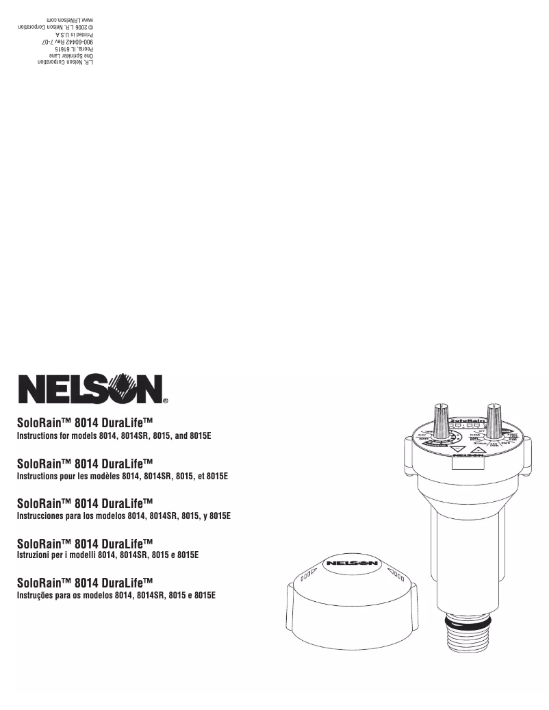 Imagen de la primera página del manual del dispositivo SoloRain DuraLife 8014