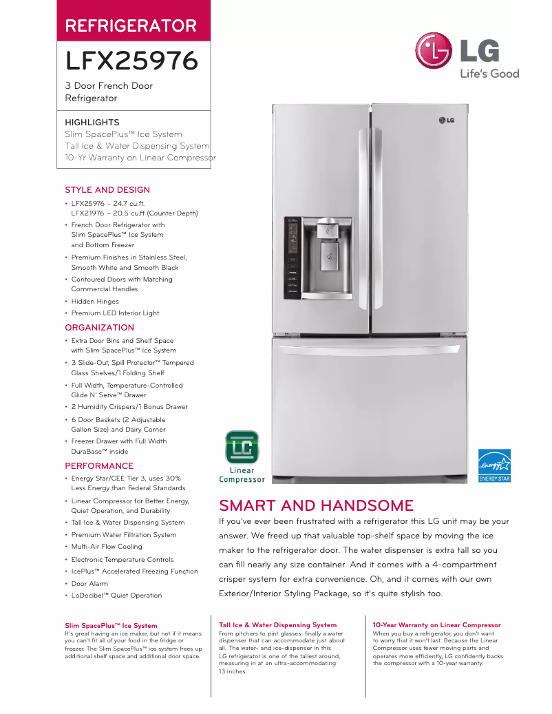 Imagen de la primera página del manual del dispositivo LFX21976ST