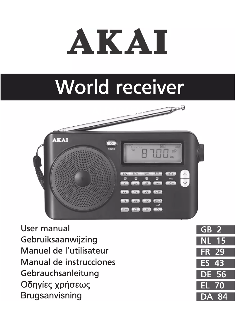 Page n°1 - Manuel utilisateur AKAI APW15
