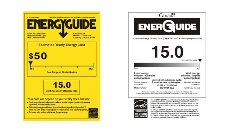 Page n°1 - Label énergétique Friedrich Chill Premier Inverter CCV10A10A