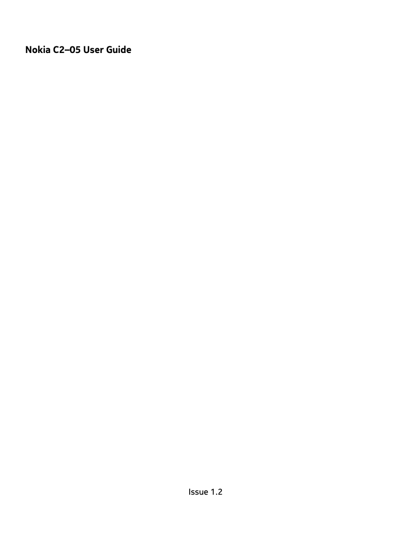 Page 1 de la notice Manuel utilisateur Nokia C2-05