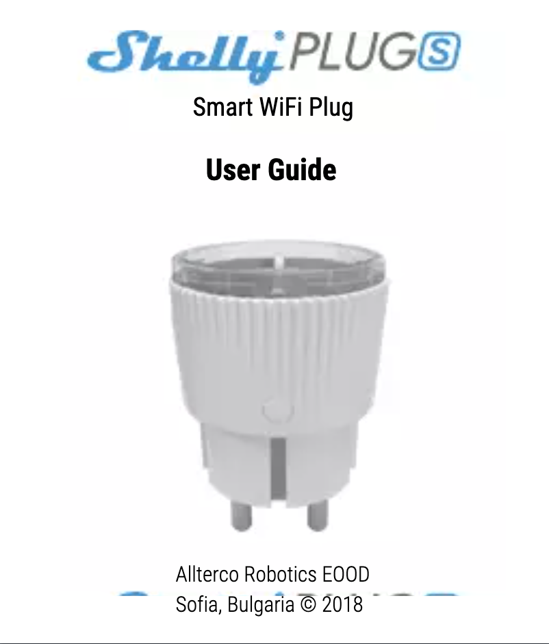 Page 1 de la notice Manuel utilisateur Shelly Plug S
