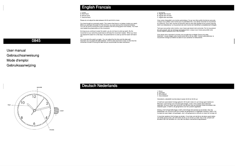 Page n°1 - Manuel utilisateur Davis 0845