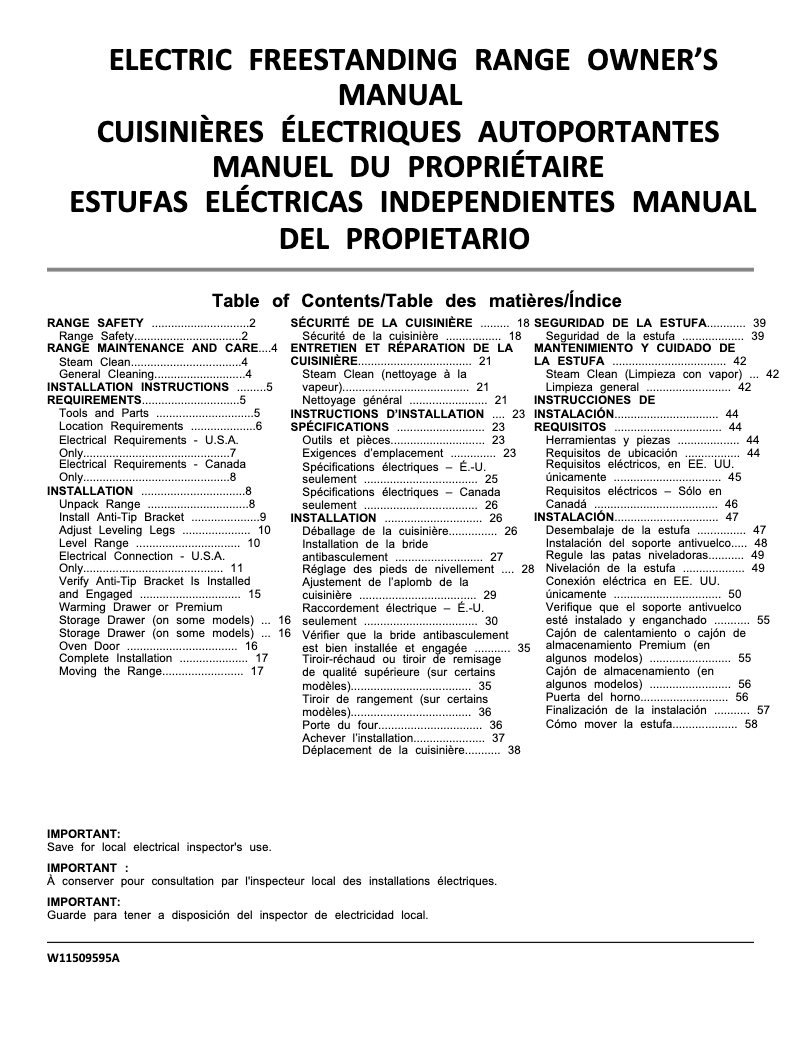 Imagen de la primera página del manual del dispositivo YWFC150M0JB