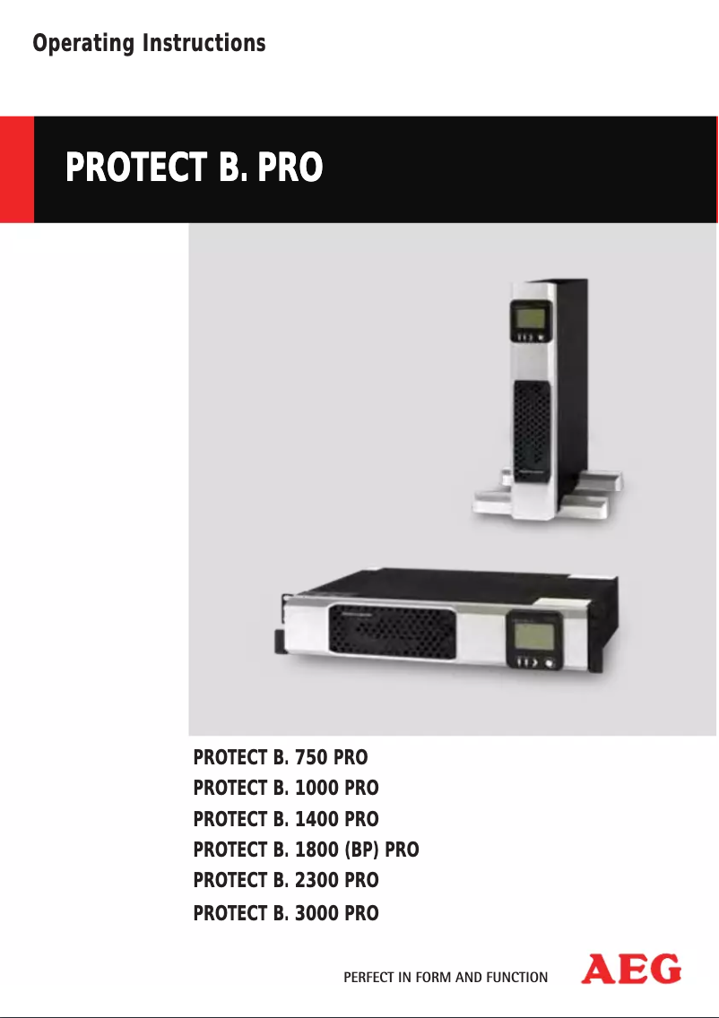 Page n°1 - Manuel utilisateur AEG Protect B.750 PRO
