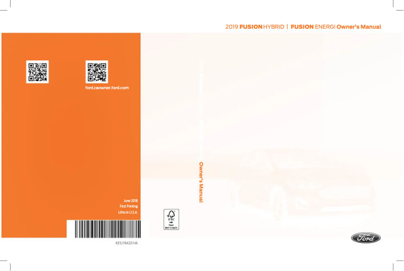 Image de la première page du manuel de l'appareil Fusion Hybrid (2019)