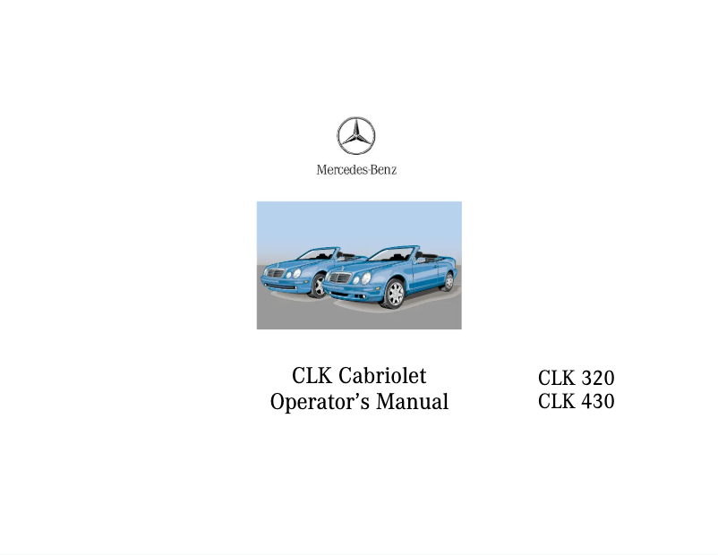 Page 1 of the manual User Manual Mercedes-Benz CLK Cabriolet (2000)