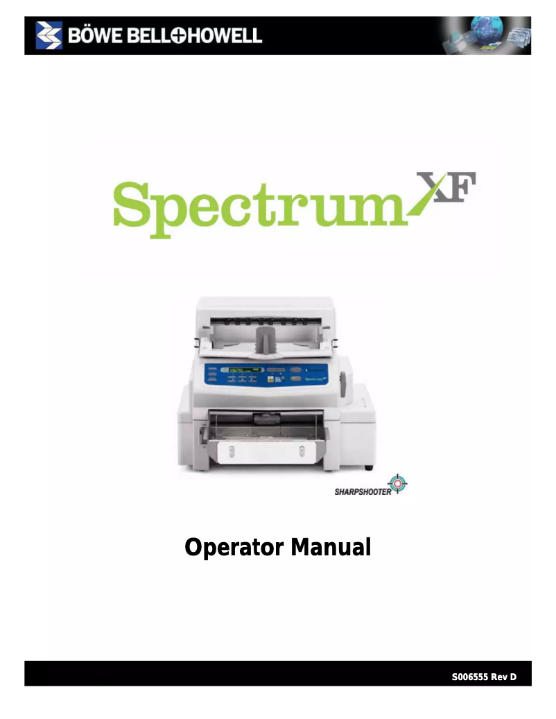 Image de la première page du manuel de l'appareil Spectrum XF