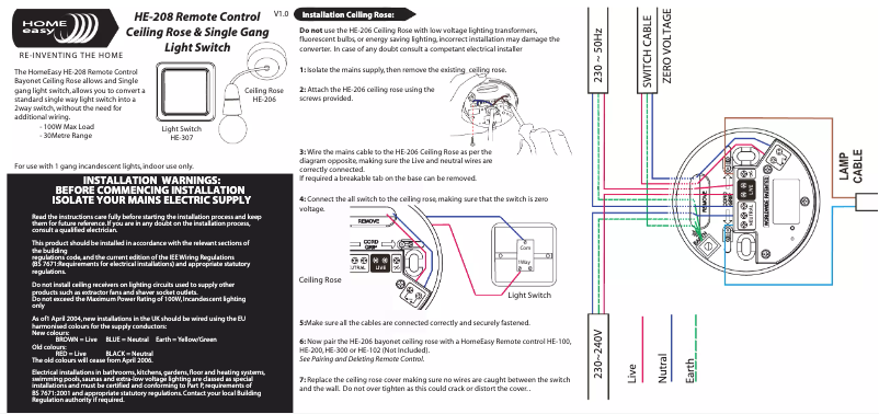 Image de la première page du manuel de l'appareil HE-208