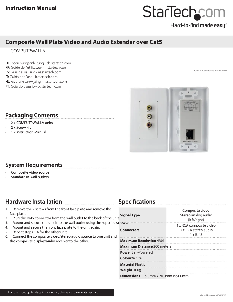 Image de la première page du manuel de l'appareil COMPUTPWALLA