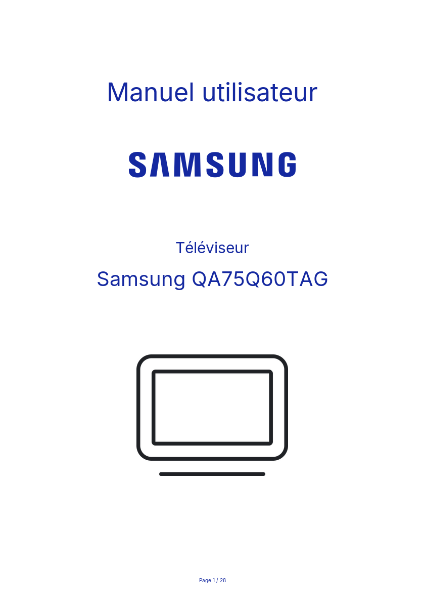 Image de la première page du manuel de l'appareil QA75Q60TAG