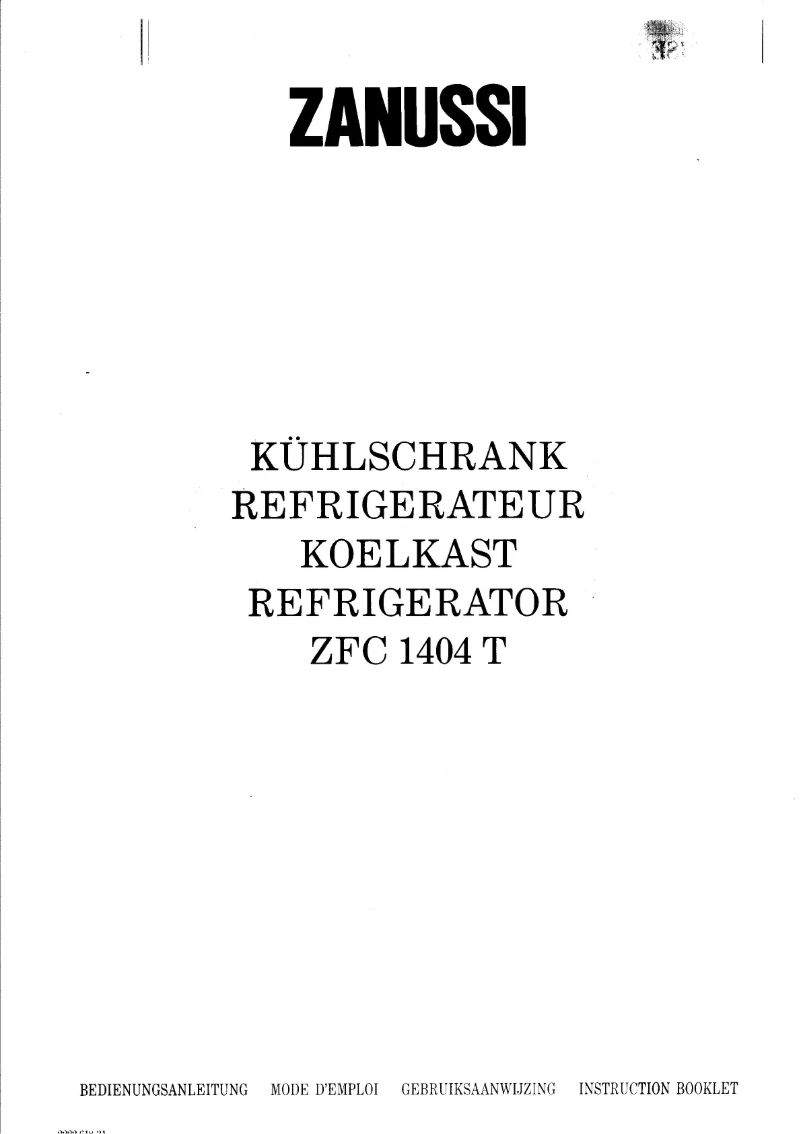 Image de la première page du manuel de l'appareil ZFC 1404 T