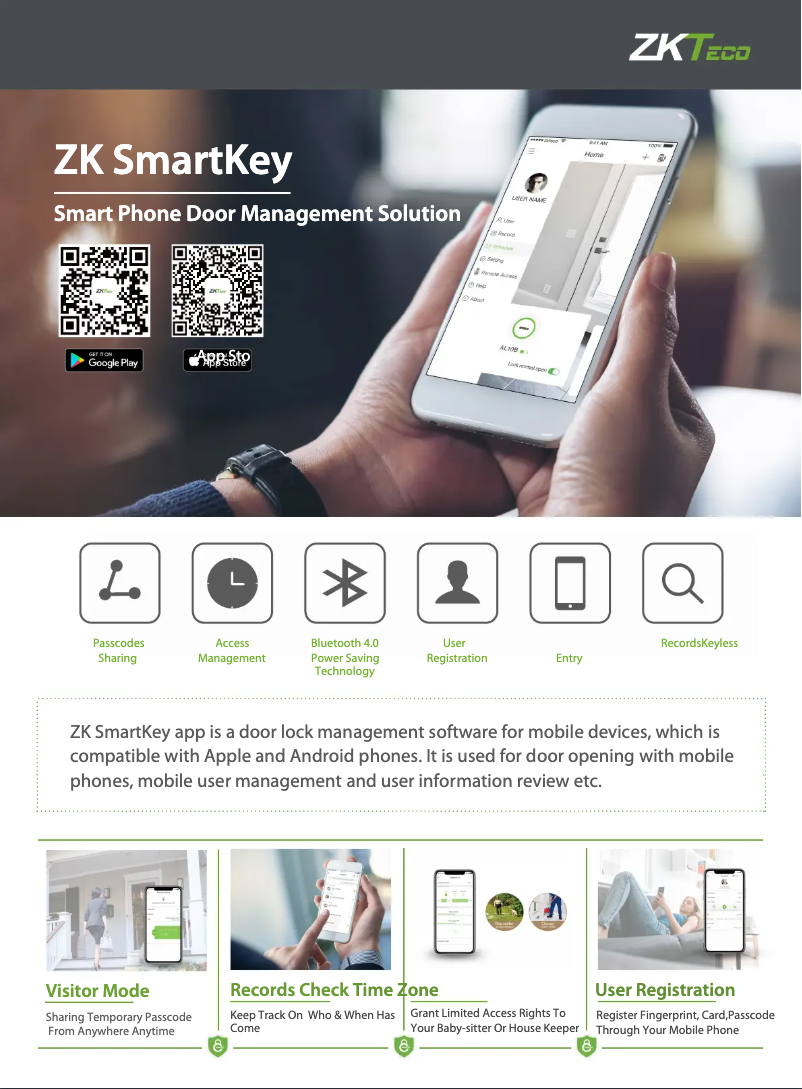 Image de la première page du manuel de l'appareil ZK SmartKey