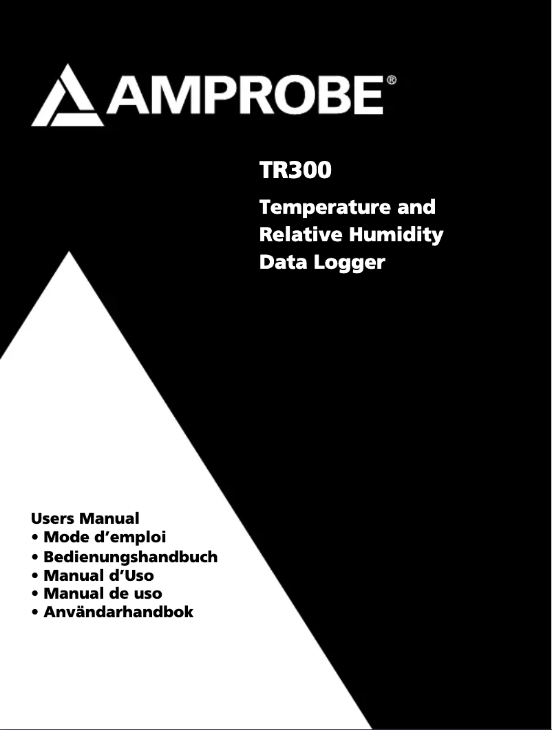 Page n°1 - Manuel utilisateur Amprobe TR300