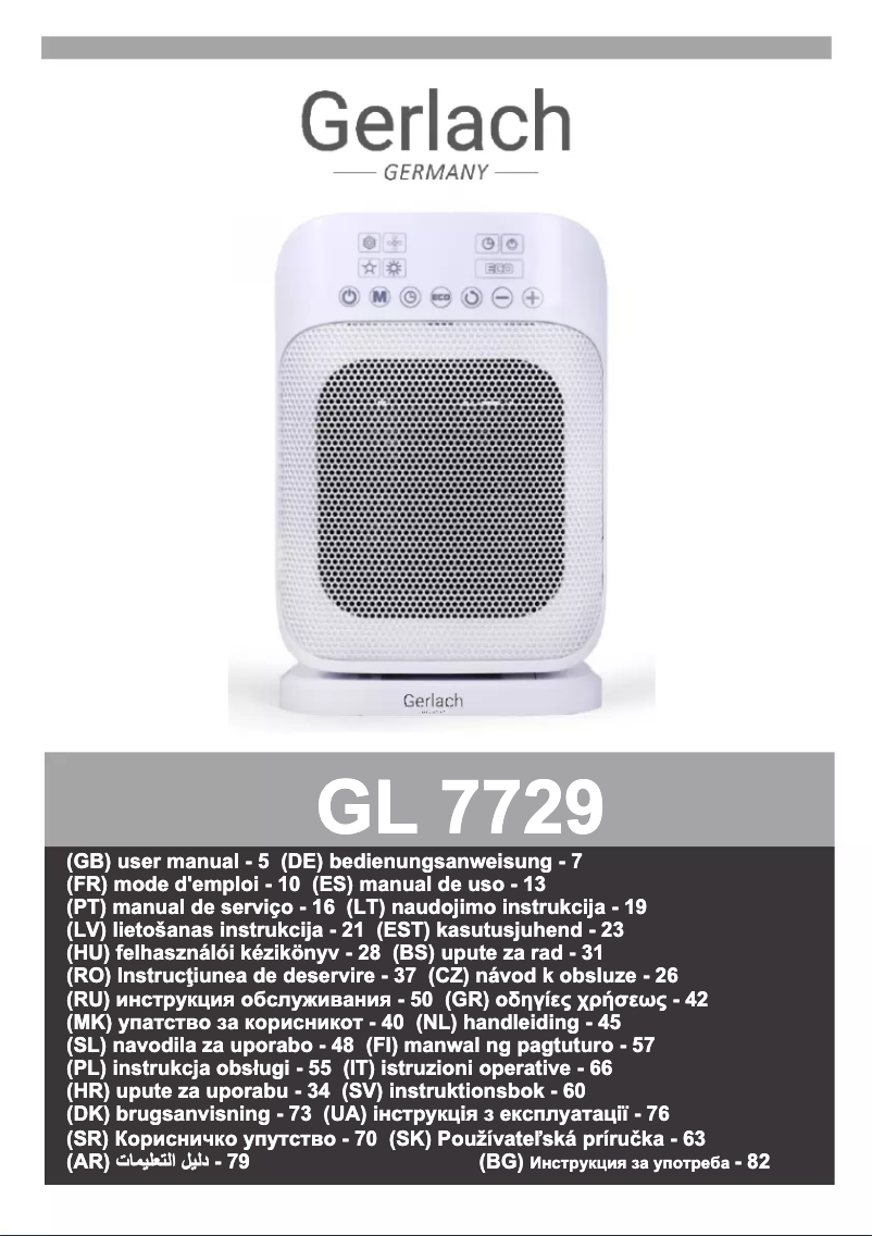 Image de la première page du manuel de l'appareil GL7729