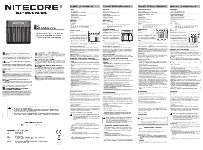 Page n°1 - Manuel utilisateur Nitecore Q6