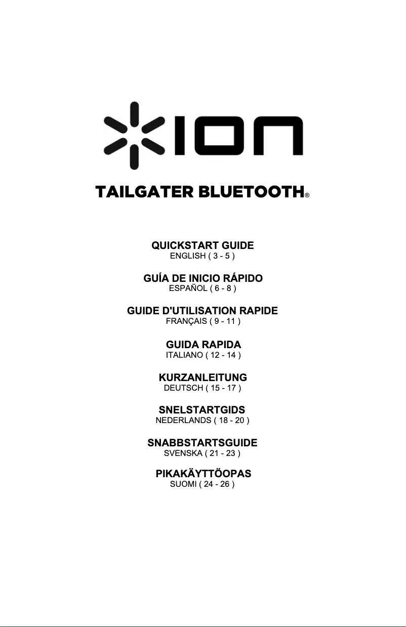 Page n°1 - Manuel utilisateur ION Tailgater Bluetooth iPA57