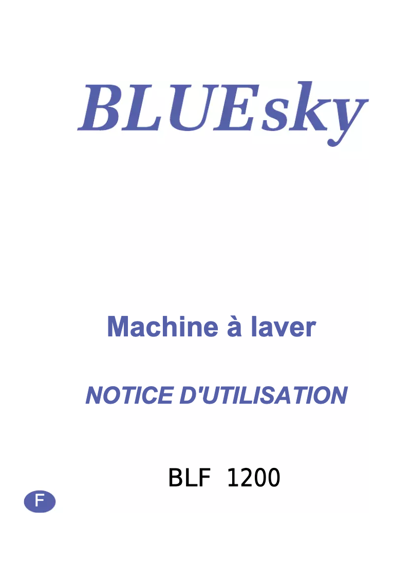 Page n°1 - Manuel utilisateur Bluesky BLF 1200