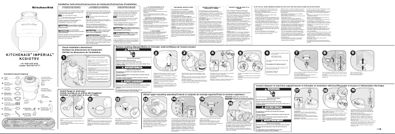 Page 1 de la notice Manuel utilisateur KitchenAid KCDI075VA