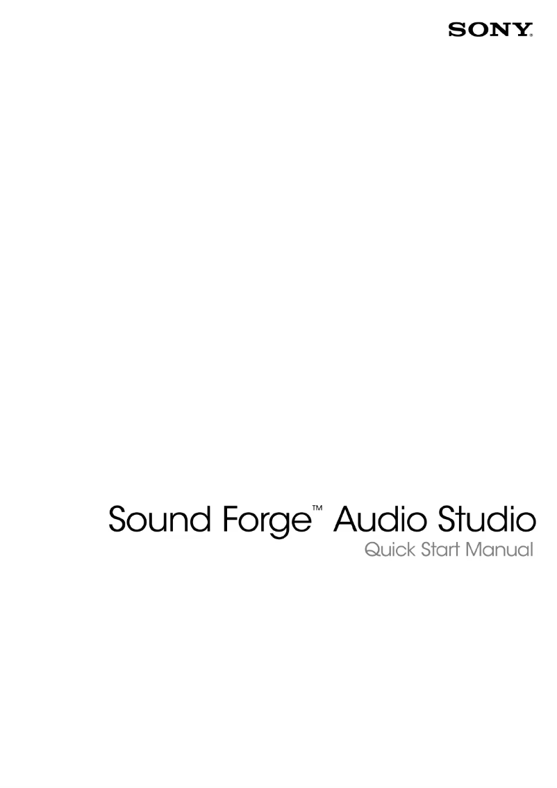 Page 1 de la notice Manuel utilisateur Sony Sound Forge Audio Studio 10