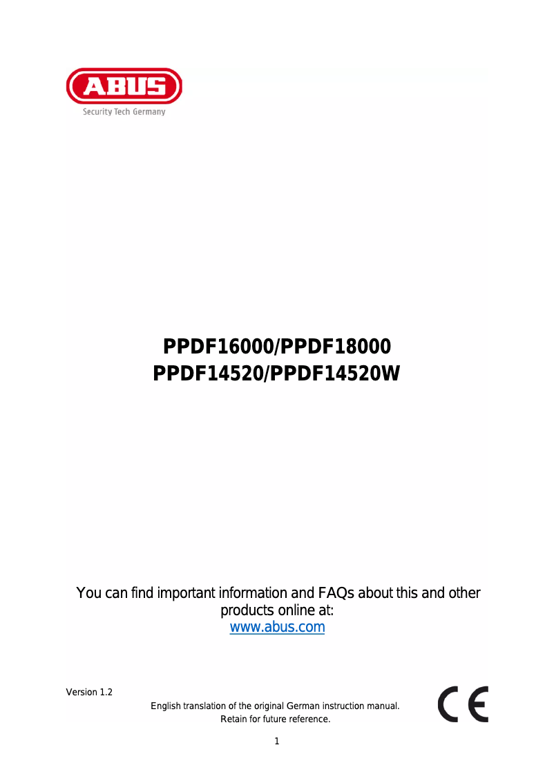 Page n°1 - Manuel utilisateur Abus PPDF 16000