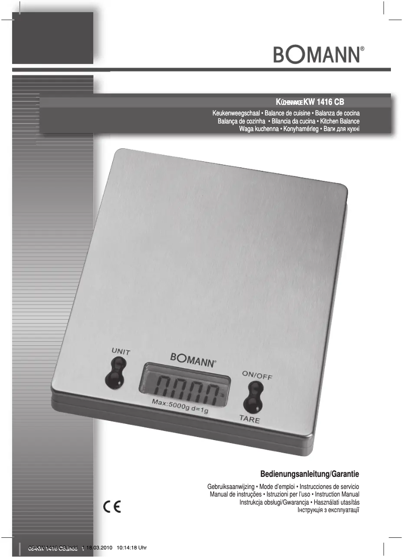 Page 1 de la notice Manuel utilisateur Bomann KW 1416 CB