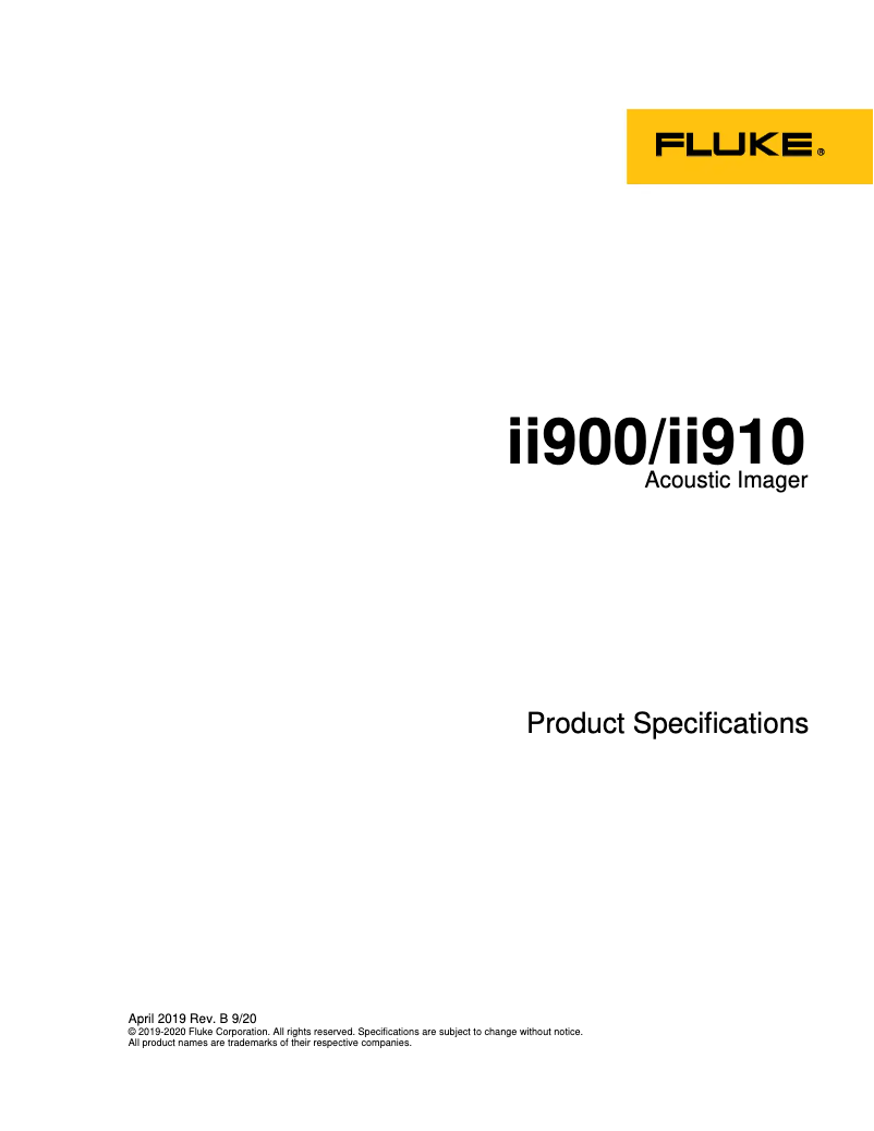 Page n°1 - Fiche technique Fluke ii910