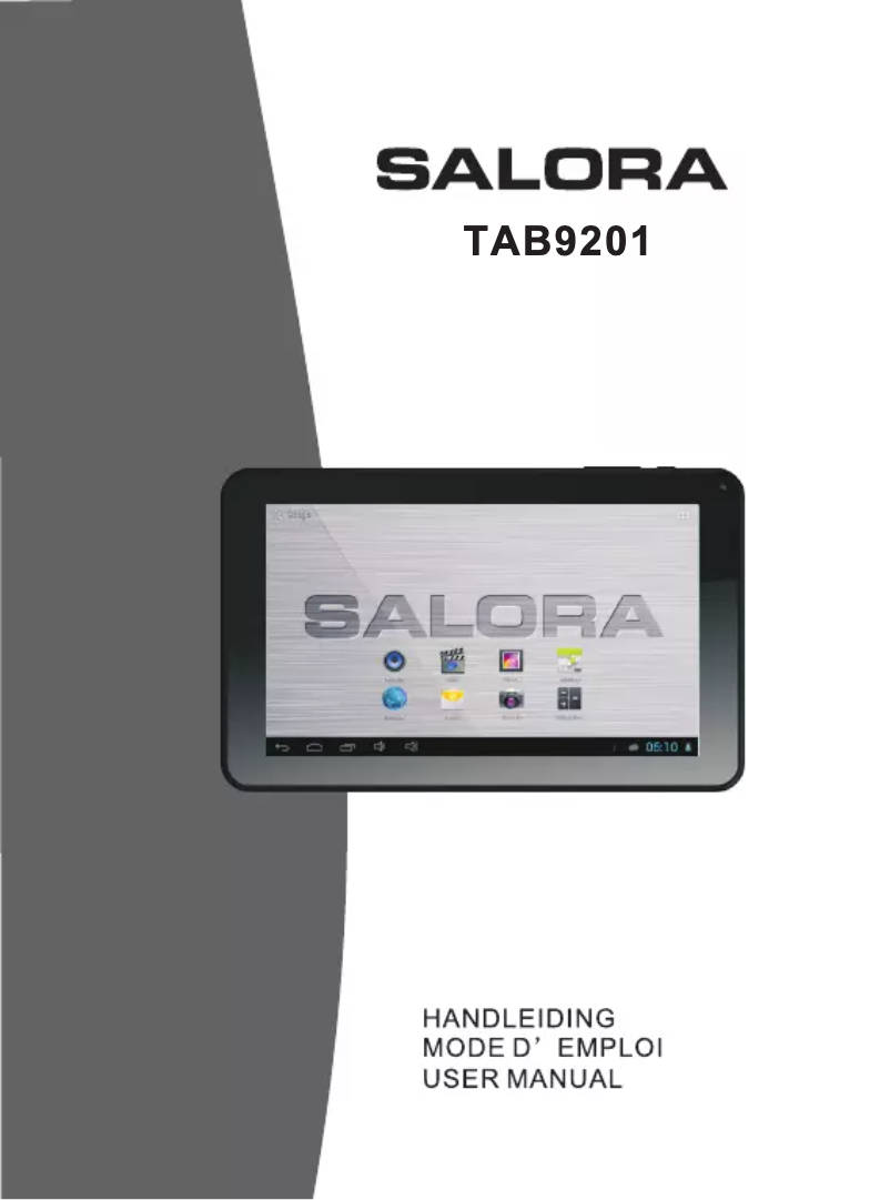 Page 1 de la notice Manuel utilisateur Salora TAB9201