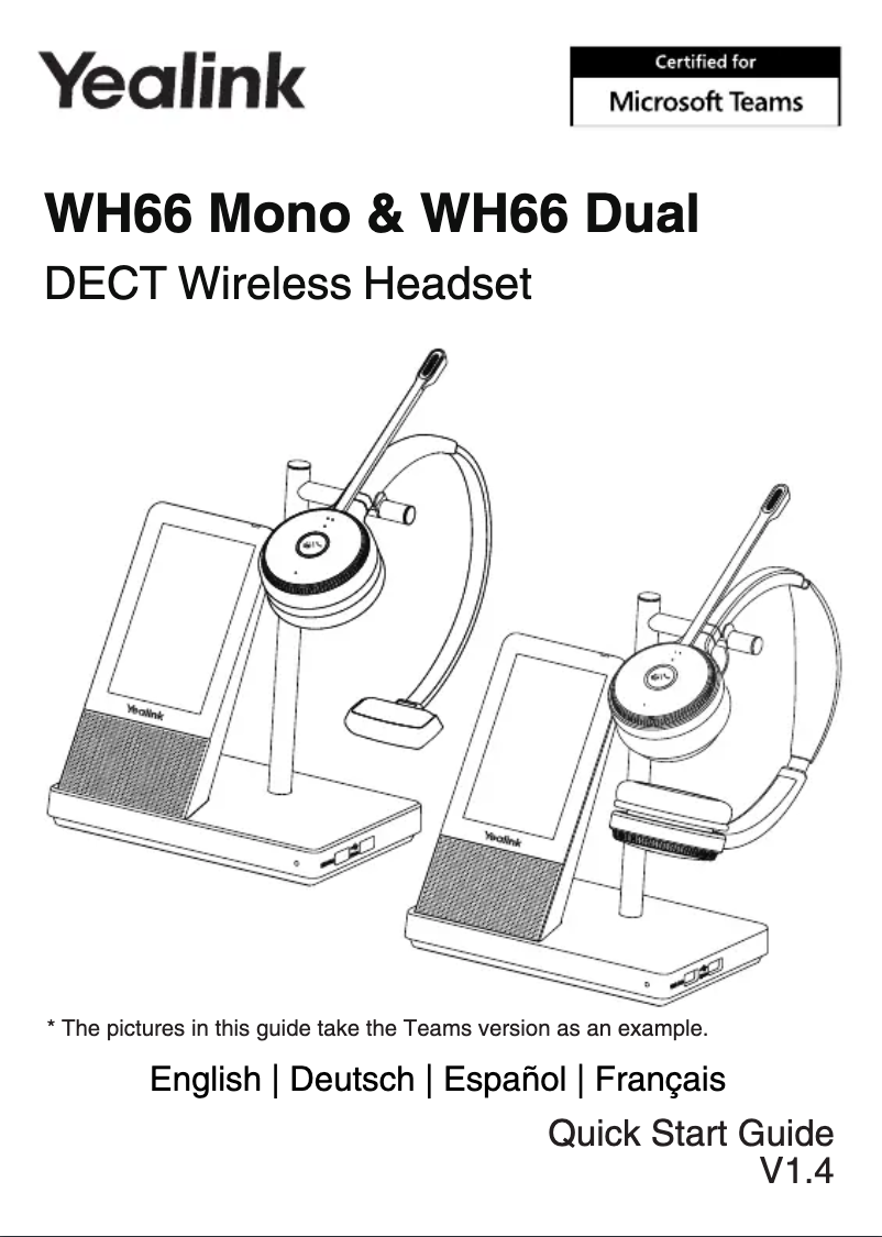 Page n°1 - Guide de démarrage rapide Yealink WH66
