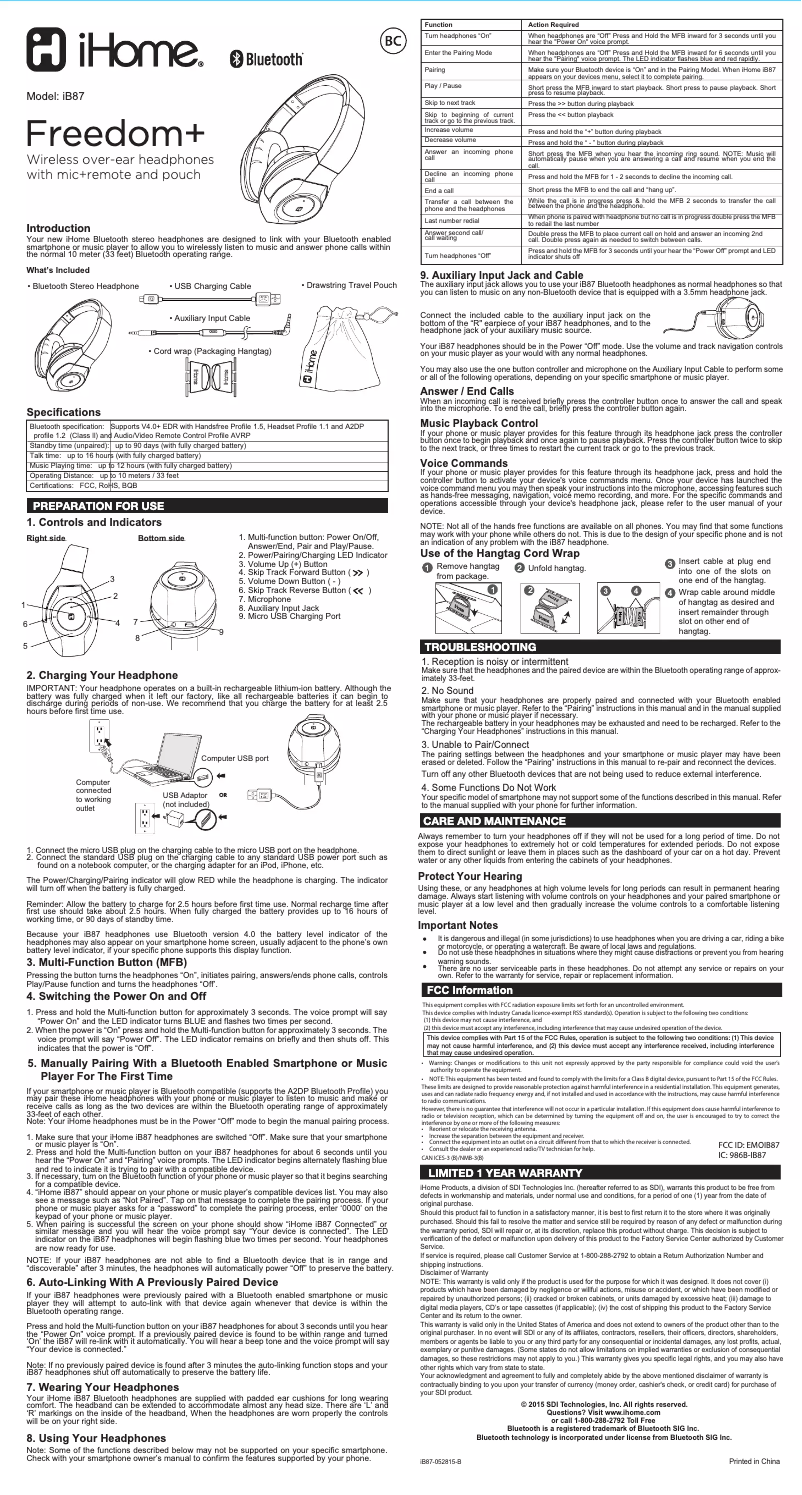 Página 1 del manual Manual de usuario iHome iB87