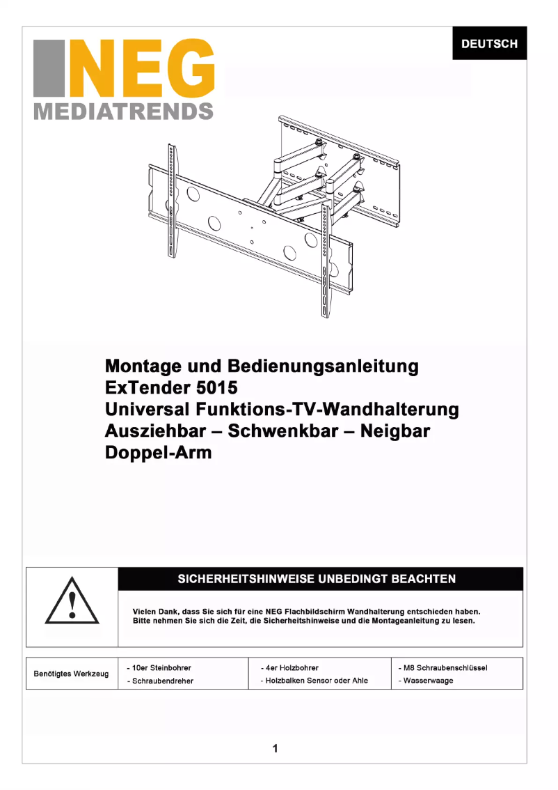 Page n°1 - Manuel utilisateur NEG ExTender 5015