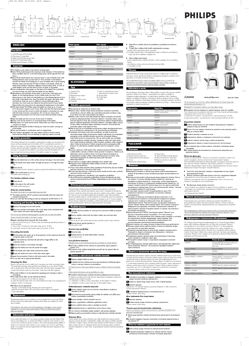 Page 1 de la notice Manuel utilisateur Philips HD4655