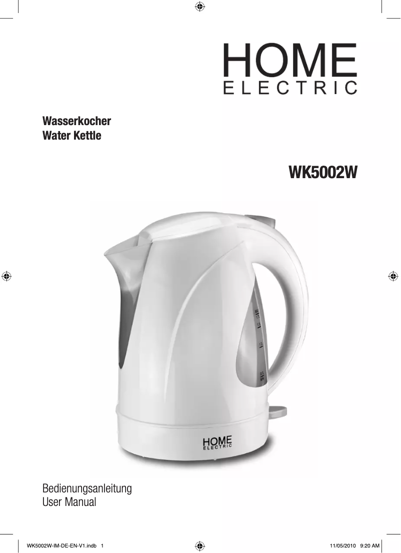 Page 1 de la notice Manuel utilisateur Home Electric WK5002W