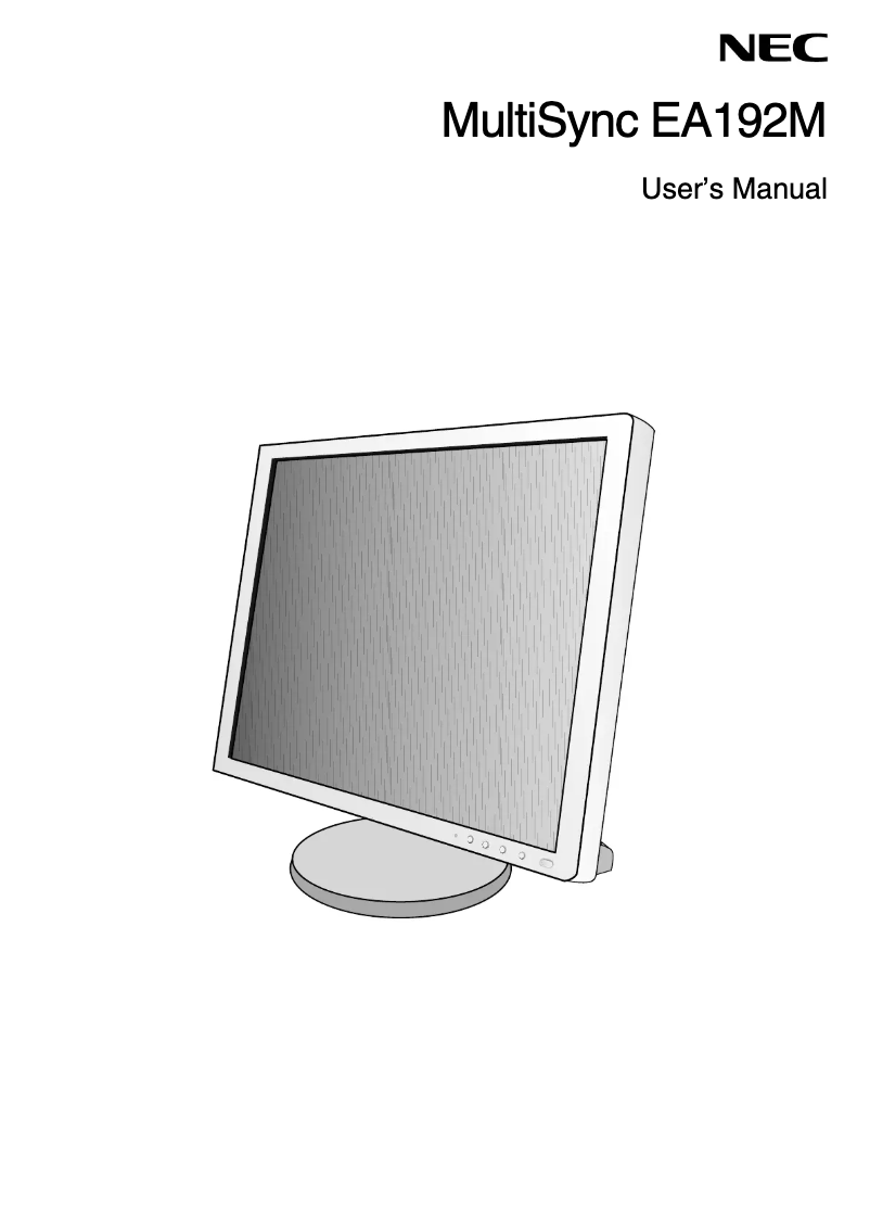 Page 1 de la notice Manuel utilisateur NEC MultiSync EA192M